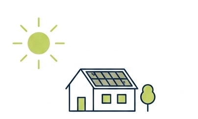 Altanlage mit PV-Dach und Sonne